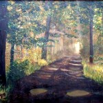 Old Mill Road Landscape Art Oil Painting