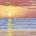 Sunset Beach with Sea Gull Painting – Naples Florida